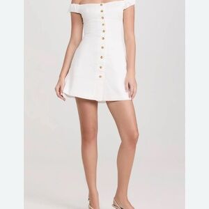 Favorite Daughter White Button-Front Mini Dress